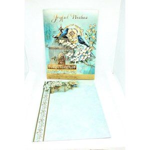 Thoughts & Inspirations Joyful Wish Gold Bird Cage Happy Birthday Greeting Card